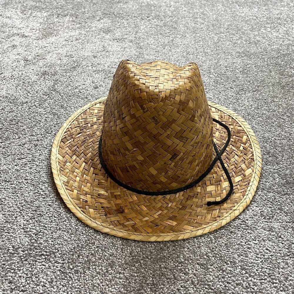 Oriental Trading Sun Hat Womens One Size Rope Band Beige Wide Brim New NWD